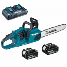 MAKITA DUC355PG2 Twin 18v Brushless 35cm Chainsaw with 2x6ah batteries