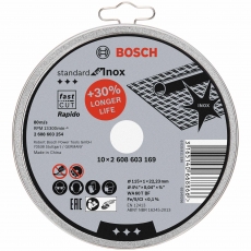 BOSCH 2608603254 115mm Inox Cutting Disc - 10 Pack
