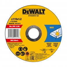 DEWALT DT42335TZ-QZ 115mm Abrasive Discs 1.2mm x 10 in Tin