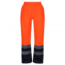REGATTA TRW505 Hi Vis Pro OverTrousers - Orange/Navy