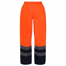 REGATTA TRW505 Hi Vis Pro OverTrousers - Orange/Navy