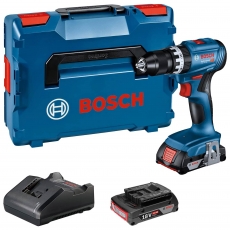 BOSCH GSB18V-45 18v Brushless Combi Drill with 2x2ah Batteries and LBoxx