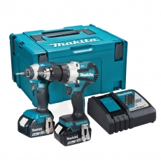 MAKITA DLX2507TJ 18v Brushless Combi/Impact Driver Twin Pack with 2x5ah Batteries