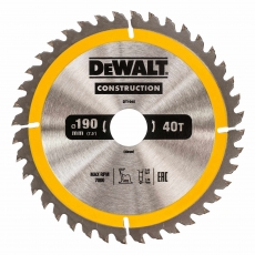 DEWALT DT1945 190x30mm 40T Construction Circular Saw Blade AC