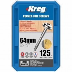 KREG SML-C250-125-INT 64mm No.8 Coarse Washer Head Screws 125pk