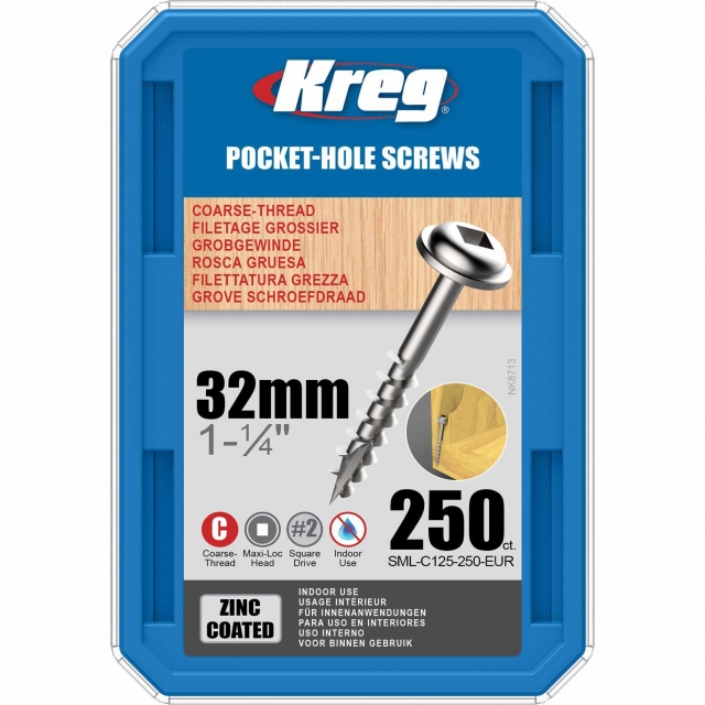 KREG KREG SML-C125-250-INT 32mm No.8 Coarse Washer Head Screws 250pk