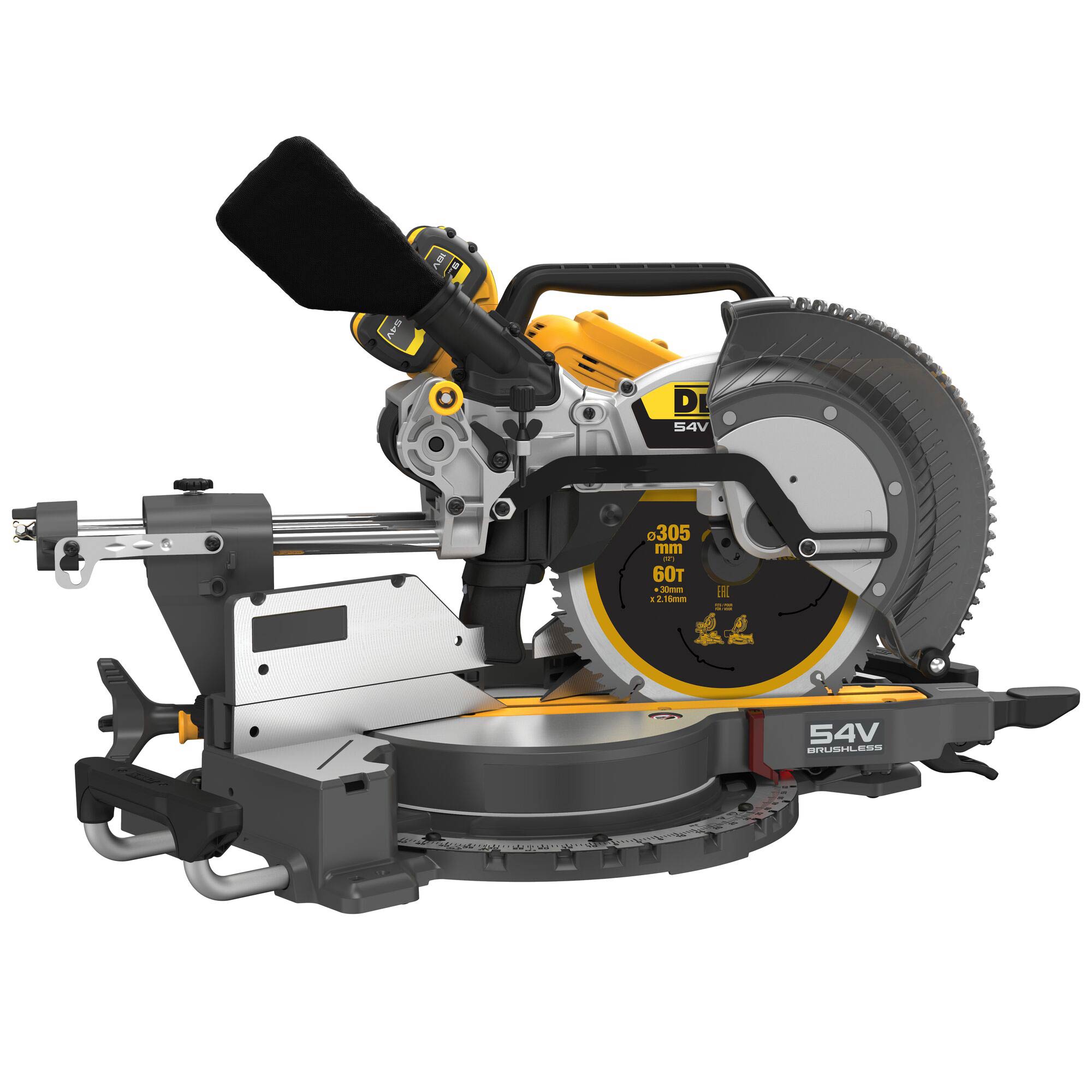 DEWALT DCS781X2 54v Brushless 305mm FLEXVOLT Mitre Saw with 2x9ah