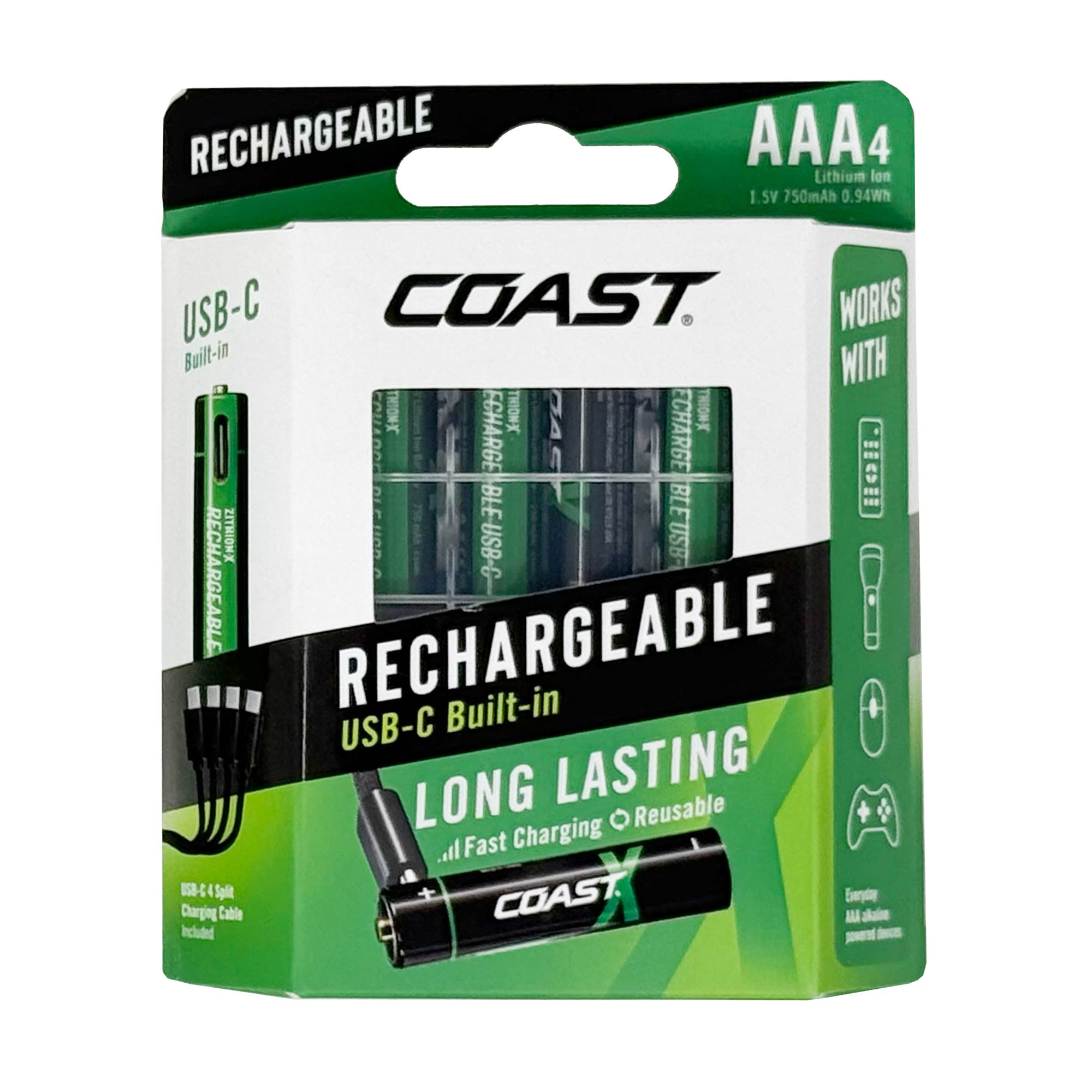 COAST ZITHION-XAAA Rechargeable Battery AAA 4 Pack - ToolStore UK