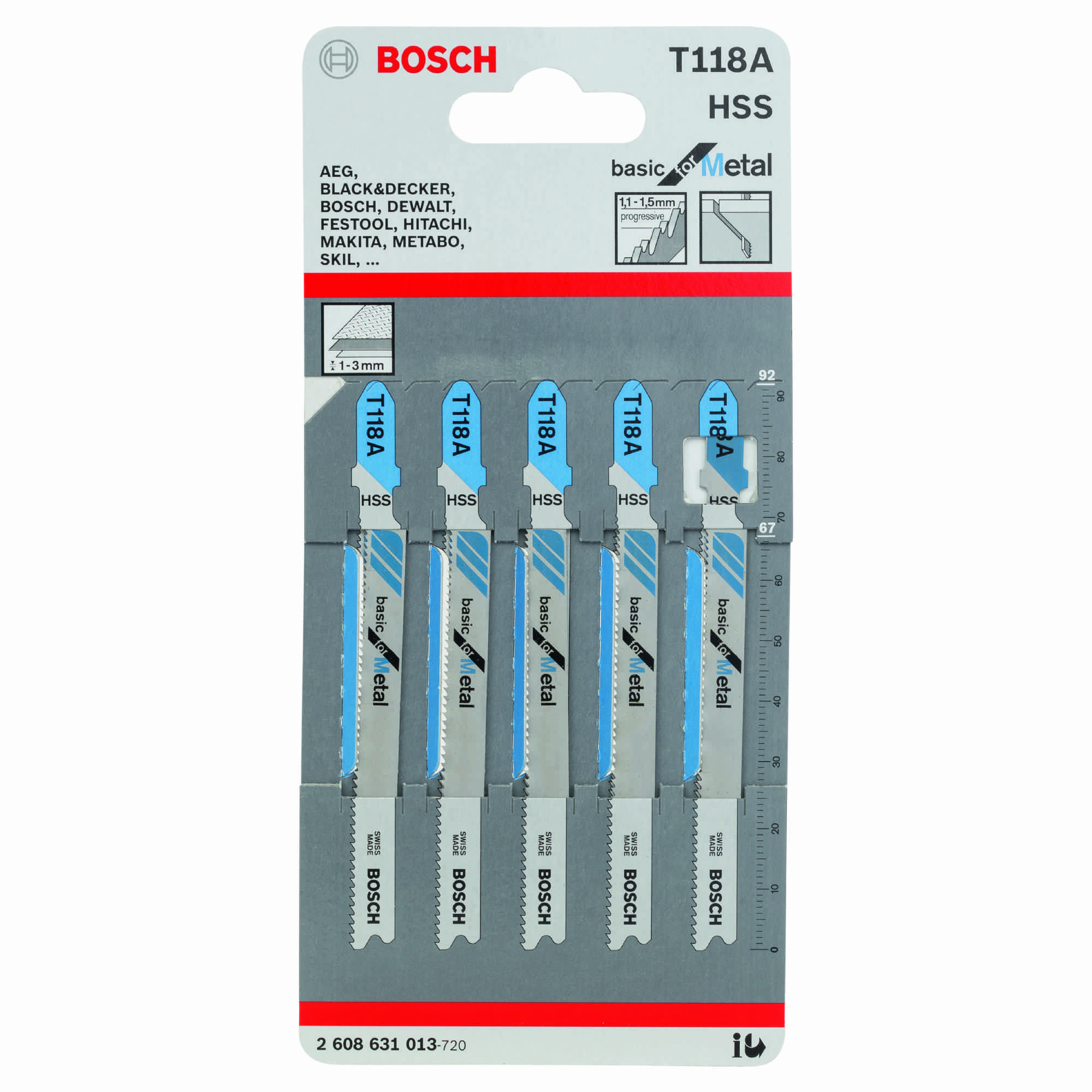 BOSCH Jigsaw blade T 118 A Basic for Metal ToolStore UK