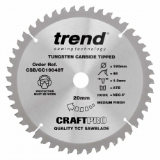 TREND CSB/CC19048T 190mm x 20mm 48T Craft Blade