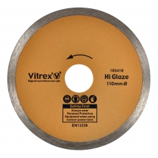 VITREX 103416 Diamond Blade - 110mm Hi Glaze