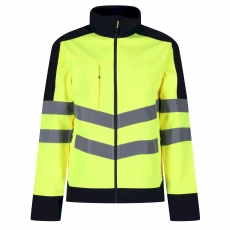 REGATTA TRA625 Hi Vis Pro Softshell Jacket - Yellow/Navy