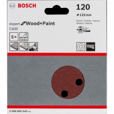 BOSCH 2608605641 125mm Sanding Disc 8-Hole 60G 5 pack