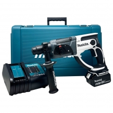 MAKITA DHR202PFW 18v SDS Plus Hammer Drill (White) with 1x6ah Battery