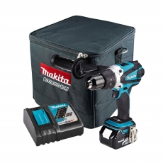 MAKITA DHP458P1B 18v Combi Drill with 1x6ah Battery and Cube Bag