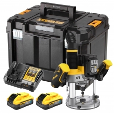 DEWALT DCW620H2 18v Brushless 12mm Router with 2x5ah Powerstack Batteries
