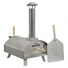 Dellonda 14" Portable Wood-Fired Pizza & Smoking Oven - Stainless Steel