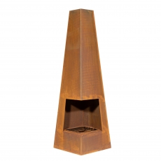 Dellonda Chiminea, Wood Burner, Heater for Outdoors W45cm x H150cm, Corten Steel