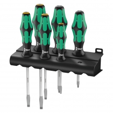 WERA 334/355 SK/6 6 Piece Screwdriver set Kraftform Plus Lasertip and rack