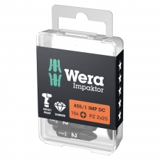 WERA 855/1 IMP DC PZ2x25mm Impaktor bits (10 Pack)