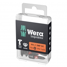 WERA 851/1 IMP DC PH Impaktor PH1x25mm bits (10 Pack)