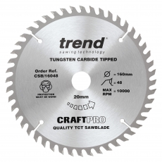 TREND CSB/16048 160mm x 20mm 48T Craft Saw Blade