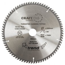 TREND CSB/25080 250mm x 30mm 80T Craft Saw Blade