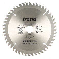 TREND CSB/PT16048 160mm x 20mm 48T Plunge Saw Blade
