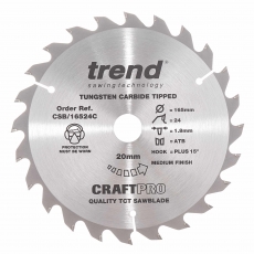 TREND CSB/16524 165mm x 30mm 24T Craft Saw Blade