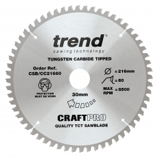 TREND CSB/CC21660 216mm x 30mm 60T Craft Saw Blade