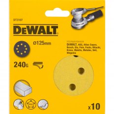 DEWALT DT3107QZ 125mm 240G Velc Sanding Disc 10pk