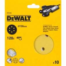 DEWALT DT3125QZ 150mm 120G Velc Sanding Disc 10pk