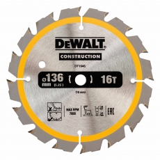DEWALT DT1946 136x10mm 16T Construction Circular Saw Blade DC
