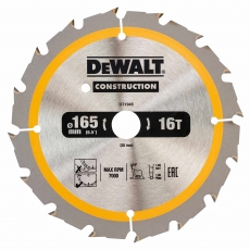 DEWALT DT1948 165x20mm 16T Construction Circular Saw Blade DC
