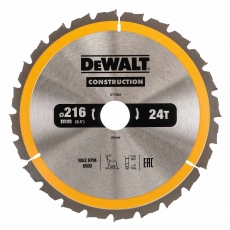 DEWALT DT1952 216x30mm 24T Construction Saw Blade