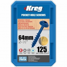KREG SML-C250B-125-INT 64mm No.8 Coarse BlueKote Washer Head Screws 125pk