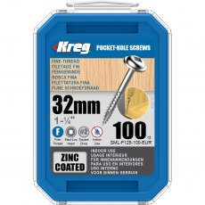 KREG SML-F125-100-INT 32mm No.7 Fine Washer Head Screws 100pk