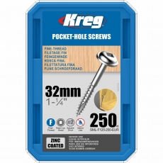 KREG SML-F125-250-INT 32mm No.7 Fine Washer Head Screws 250pk