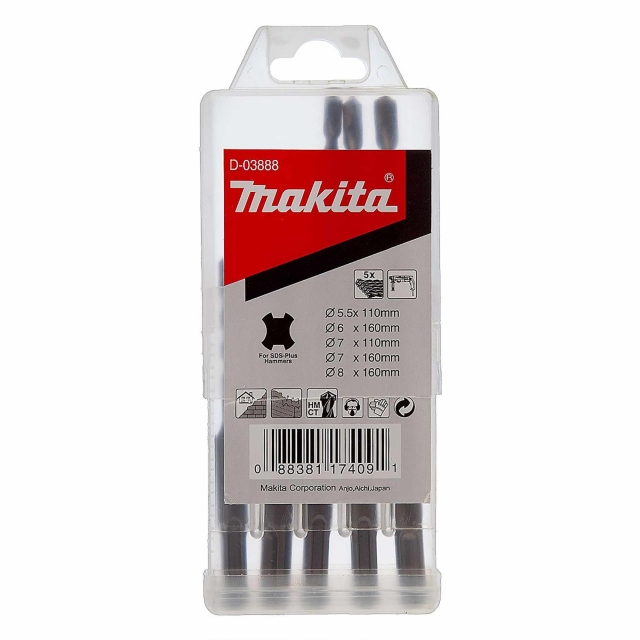 MAKITA MAKITA D-03888 5 piece SDS Plus Drill Bit Set