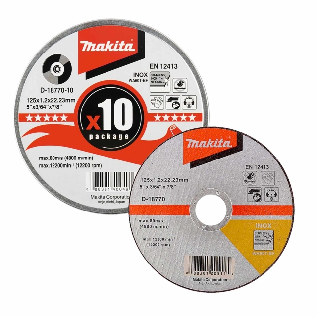 MAKITA MAKITA D-18770-10 Thin Cutting Wheel In Can 125mm (10 pack)
