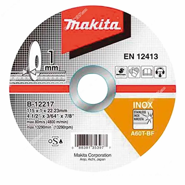 MAKITA MAKITA B-12217-10 115mm Thin Cutting Wheel (10 pack)