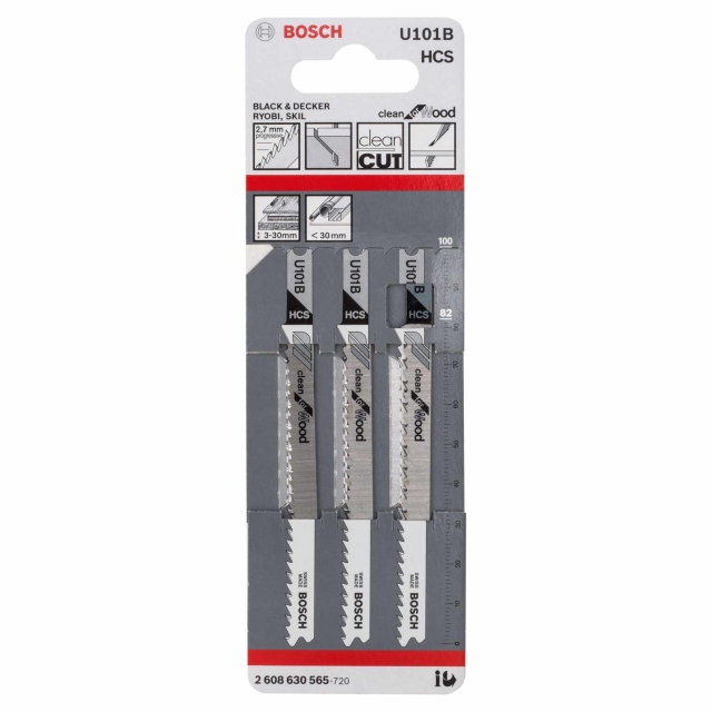 BOSCH BOSCH 2608630565 U101B Jigsaw Blades (3 pack)