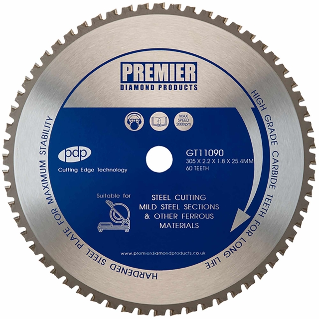 PREMIER DIAMOND PREMIER DIAMOND GT11090 305mm x 25.4mm 60T Blade - Steel