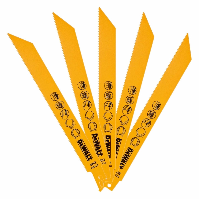 DEWALT DEWALT DT2353QZ 203mm Recip Blade Metal 3-8mm 5 pack