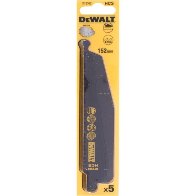 DEWALT DEWALT DT2362QZ 152mm Recip Blade Wood-Fine 5 pack
