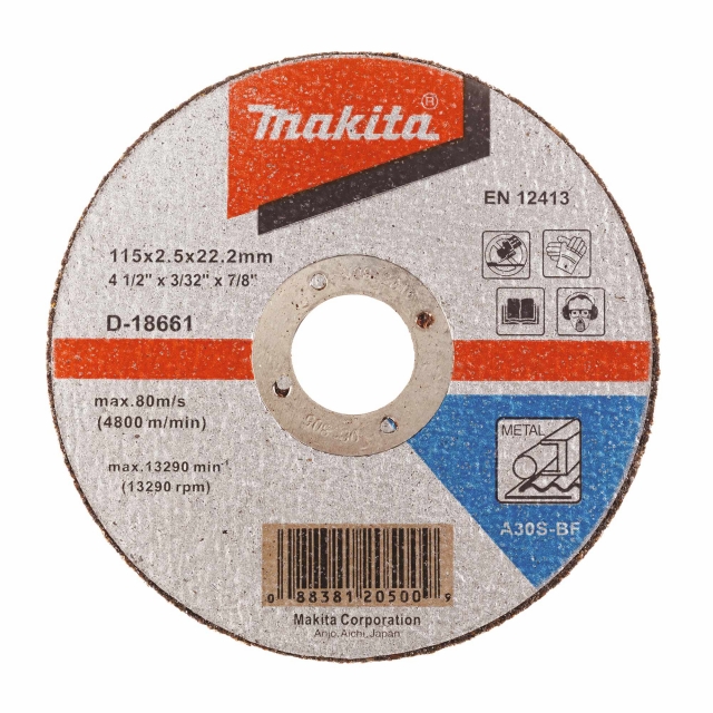 MAKITA MAKITA D-18661 115mm Metal Flat Cutting Disc A30S