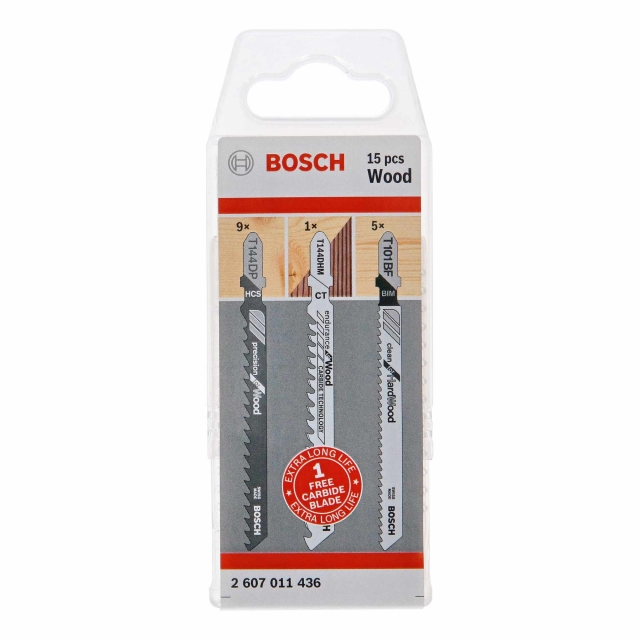 BOSCH BOSCH 2607011436 Mixed Wood Jigsaw Blades (15 pack)