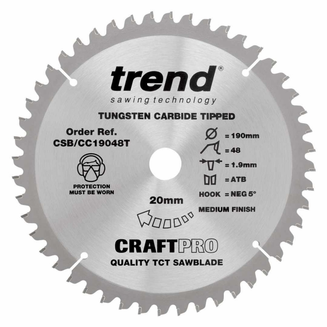 TREND TREND CSB/CC19048T 190mm x 20mm 48T Craft Blade