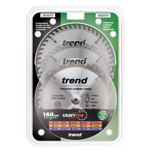 TREND TREND CSB/160/3PK 160mm Craft Saw Blade 3pk