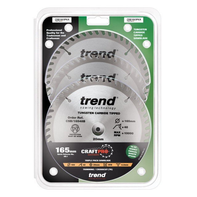 TREND TREND CSB/165/3PK/A 165mm Craft Saw Blade 3pk